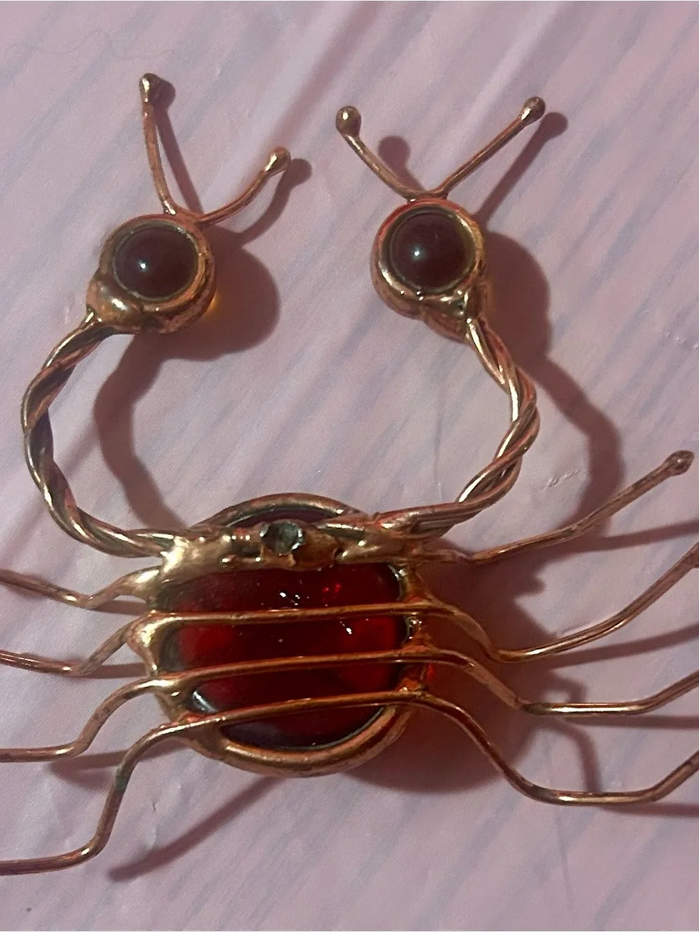 Vintage Mid-Century Crab Brooch / Figural Crab Jewelry